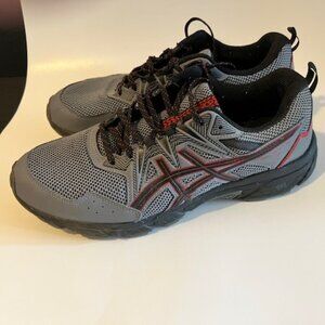 ASICS Mens Gel Venture 8 Gray Red Running Athletic Shoes